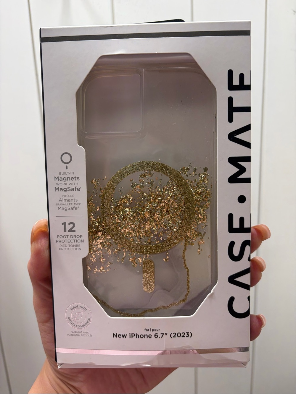case-mate Gold Glitter MagSafe Phone Case for iPhone 6.7" (2023)